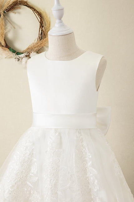 Robe De Princesse Satin Blanche - gallery 1