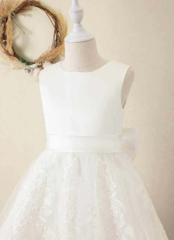 Robe De Princesse Satin Blanche - gallery 1