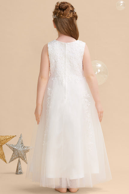 Robe De Princesse Enfant Blanche Brodée - gallery 2
