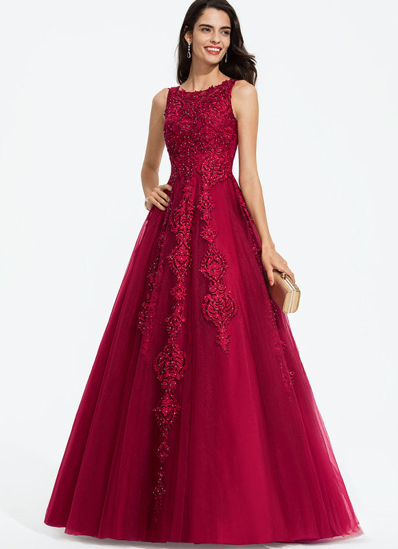 Robe De Princesse Bordeaux Ornée - gallery 1