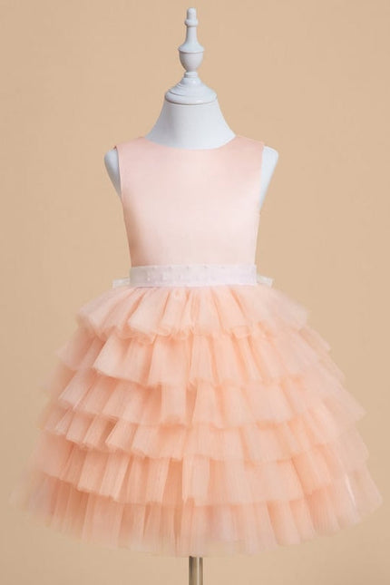 Robe De Princesse Tulle Pêche Volants - gallery 1