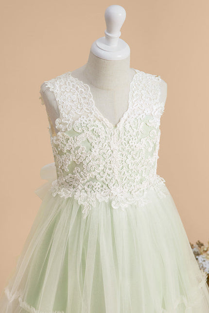 Robe De Princesse Tulle Vert Pâle - gallery 5