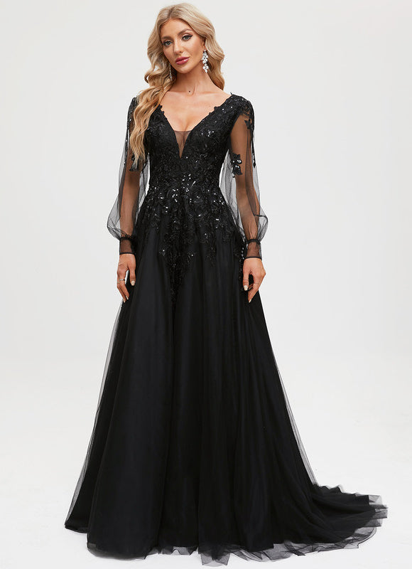 Robe De Princesse Noir Scintillant - gallery 5