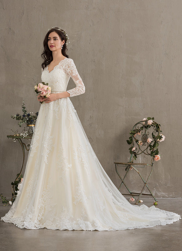 Robe De Princesse Élégante Dentelle - gallery 3
