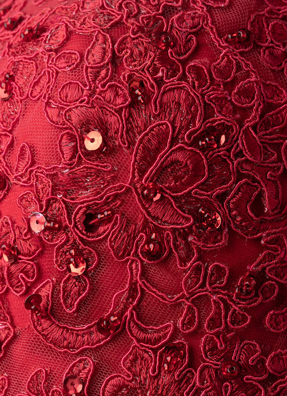 Robe De Princesse Satinée Rouge - gallery 6