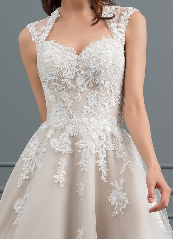 Robe De Princesse De Mariée Vintage Tulle - gallery 2