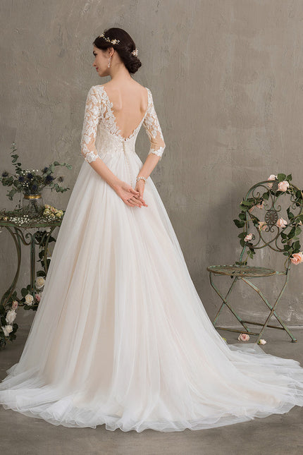 Robe De Princesse Nuptiale En Tulle Scintillant - gallery 7