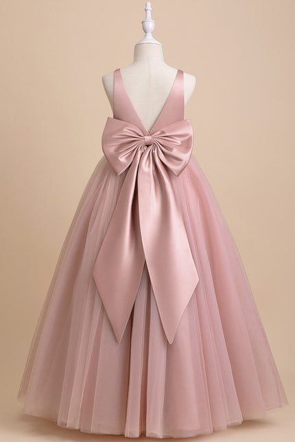 Robe De Princesse Longue Rose Poudrée - gallery 2