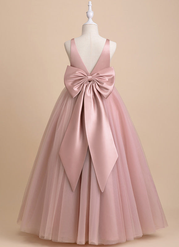 Robe De Princesse Longue Rose Poudrée - gallery 2