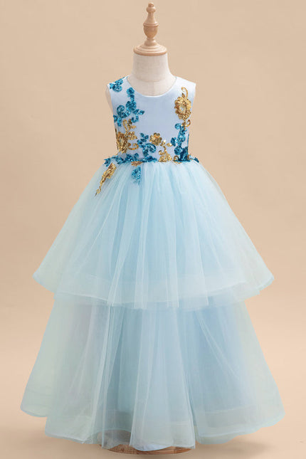 Robe De Princesse Tulle Bleu Floral