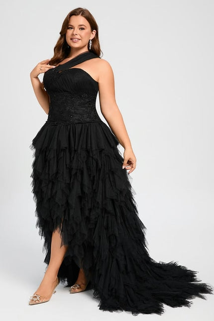 Robe De Princesse Asymétrique À Volants - gallery 8