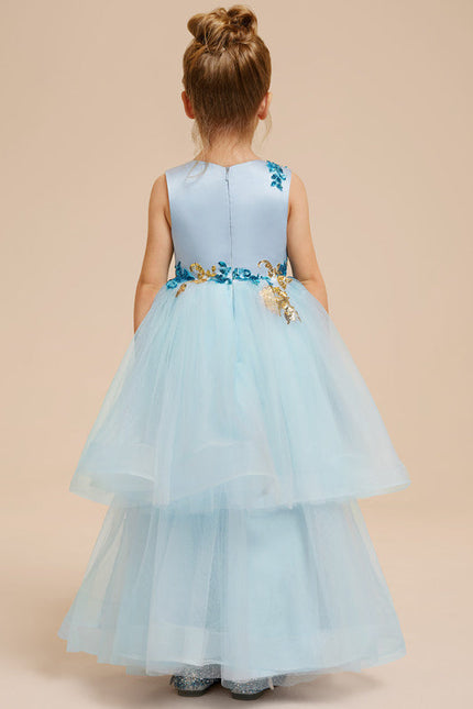 Robe De Princesse Tulle Bleu Floral - gallery 5