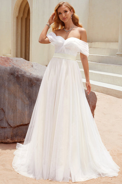 Robe De Mariee Col Bateau Princesse - gallery 5