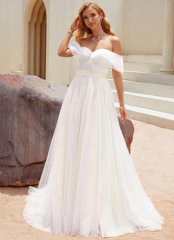 Robe De Mariee Col Bateau Princesse - gallery 5