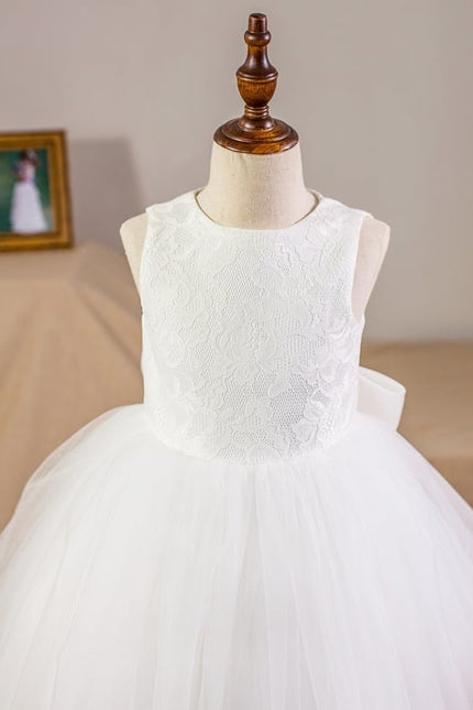Robe De Princesse Enfant Nuptiale Satinée - gallery 2