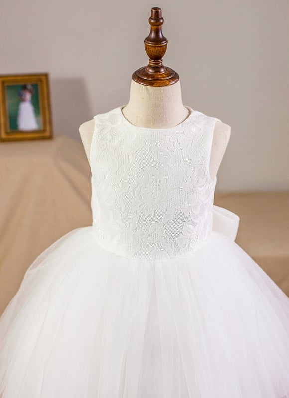 Robe De Princesse Enfant Nuptiale Satinée - gallery 2
