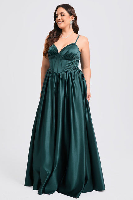 Robe De Princesse Satin Fluide Ras Du Sol - gallery 9