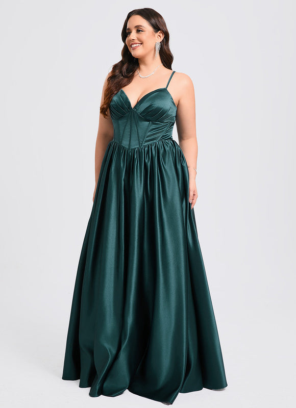 Robe De Princesse Satin Fluide Ras Du Sol - gallery 9