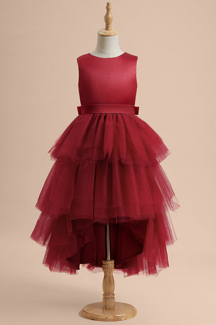 Robe De Princesse Bordeaux Asymétrique - gallery 5