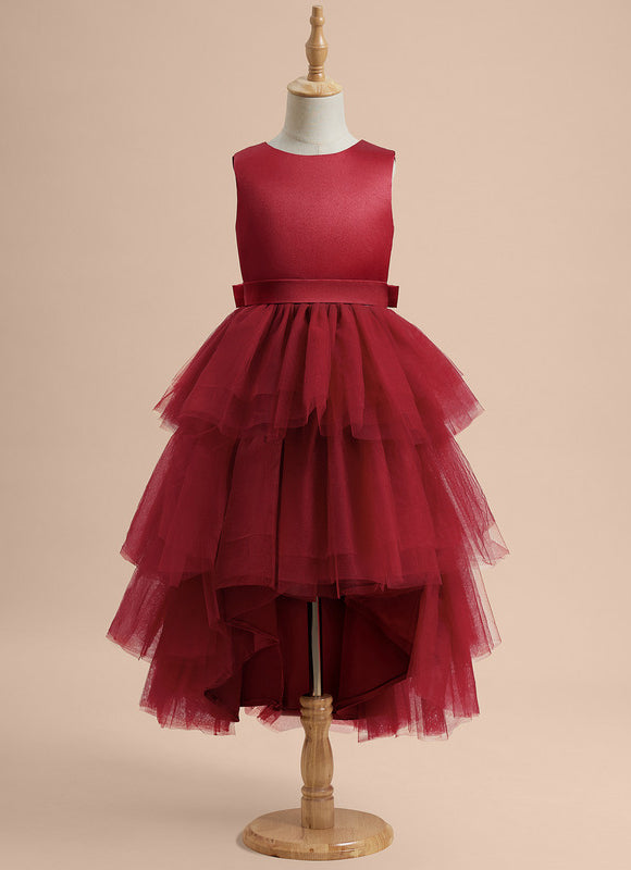 Robe De Princesse Bordeaux Asymétrique - gallery 5