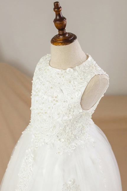 Robe De Princesse Enfant Blanche Brodée - gallery 9