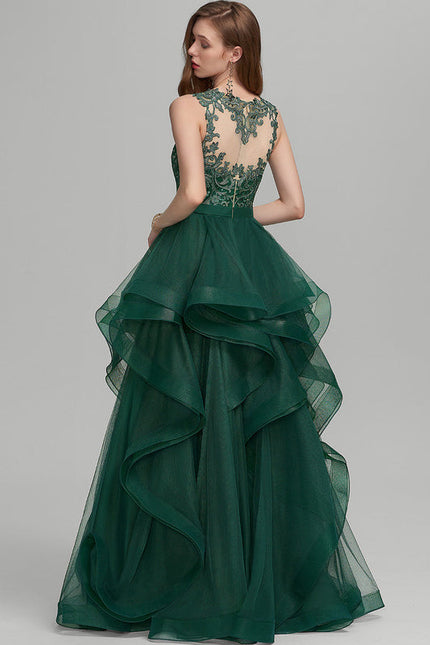 Robe De Princesse Tulle Vert Émeraude - gallery 1