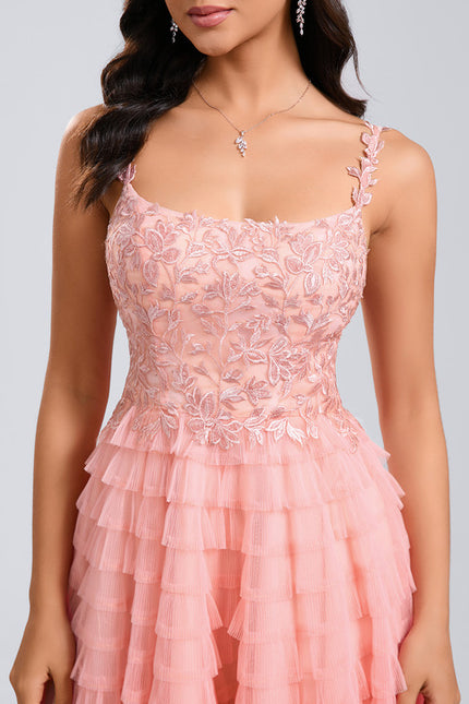 Robe De Princesse Tulle Florale Saumon - gallery 4