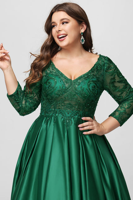 Robe De Princesse Satin Verte - gallery 8