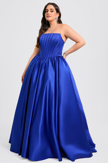 Robe De Princesse Satin Bleu - gallery 8