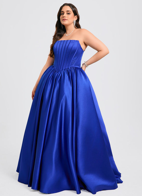 Robe De Princesse Satin Bleu - gallery 8