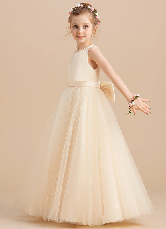 Robe De Princesse Cérémonie Enfant Satinée - gallery 3