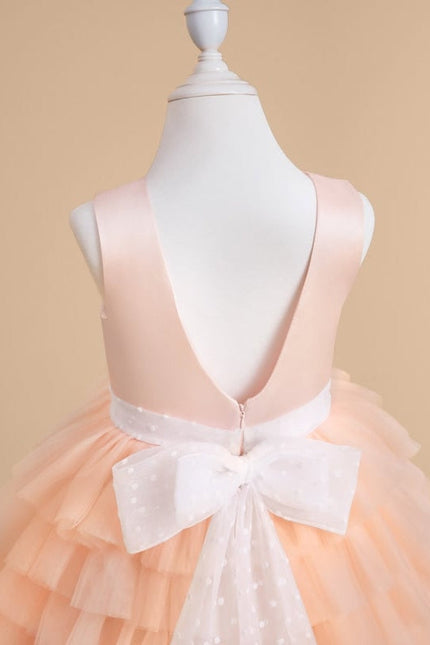 Robe De Princesse Tulle Pêche Volants - gallery 4