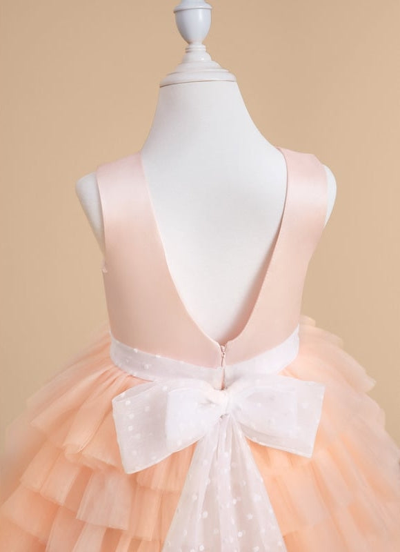 Robe De Princesse Tulle Pêche Volants - gallery 4