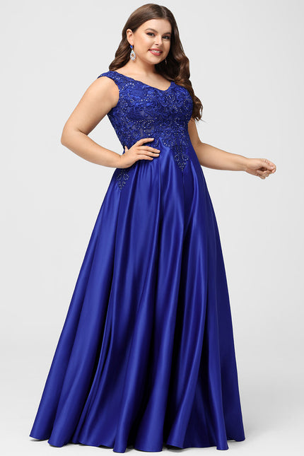 Robe De Princesse Soirée Bleue Satinée - gallery 9