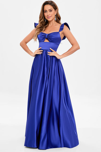 Robe De Princesse Satin Bleu Royal - gallery 2