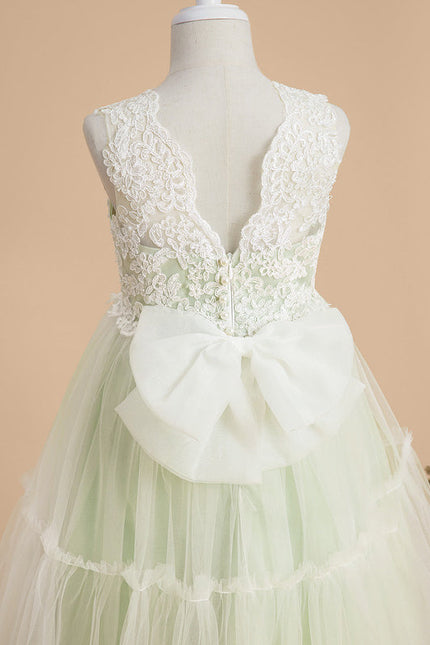 Robe De Princesse Tulle Vert Pâle - gallery 4