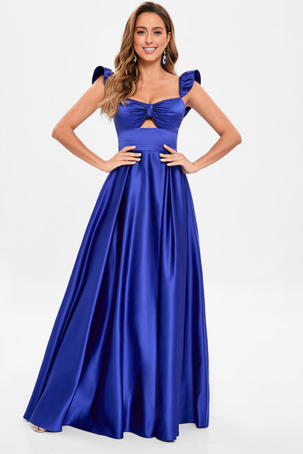 Robe De Princesse Satin Bleu Royal - gallery 3