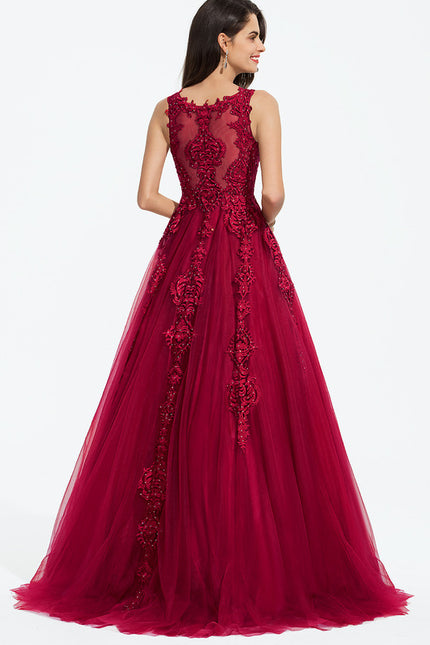 Robe De Princesse Bordeaux Ornée - gallery 2
