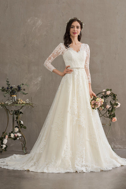 Robe De Princesse Élégante Dentelle - gallery 5