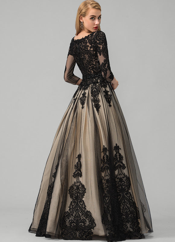 Robe De Princesse Élégante Noire - gallery 1