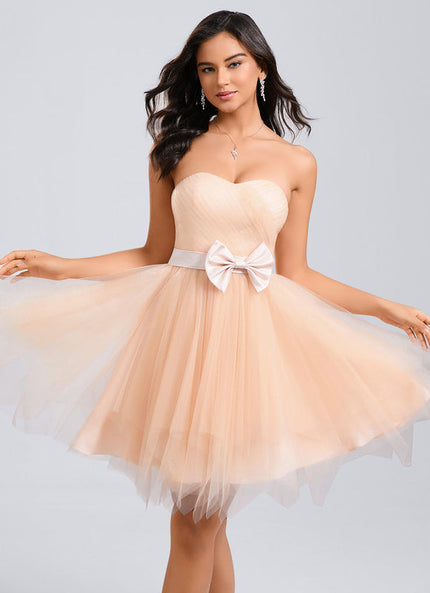 Robe De Princesse Tulle Pêche Élégante