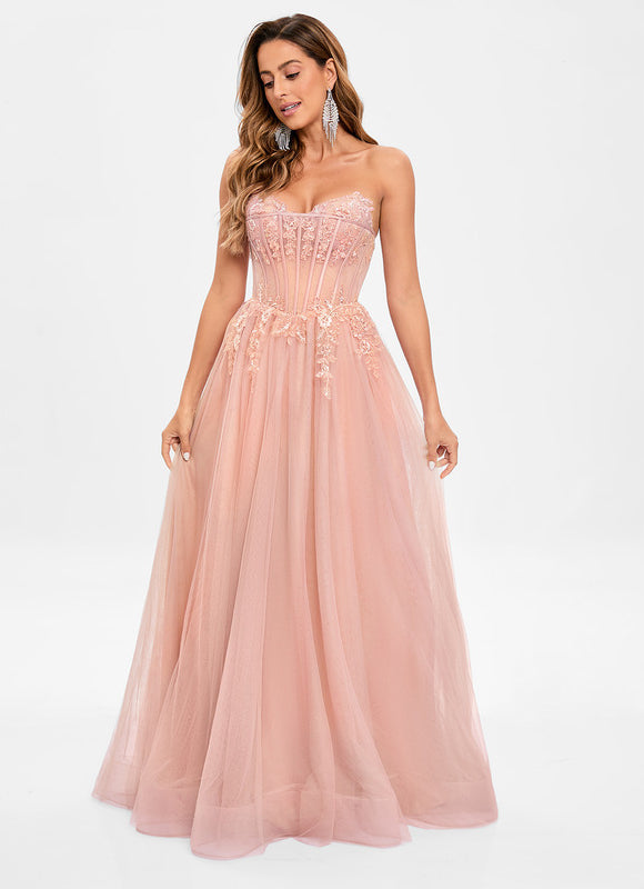 Robe De Princesse Tulle Rose Délicate - gallery 6