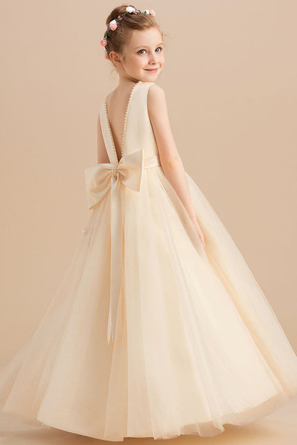 Robe De Princesse Cérémonie Enfant Satinée