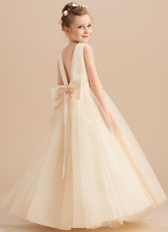 Robe De Princesse Cérémonie Enfant Satinée