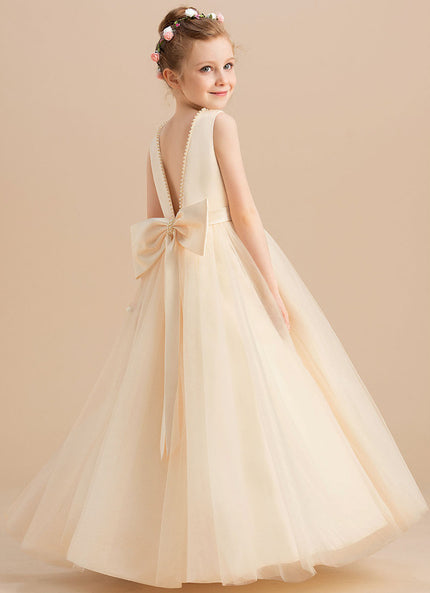 Robe De Princesse Cérémonie Enfant Satinée