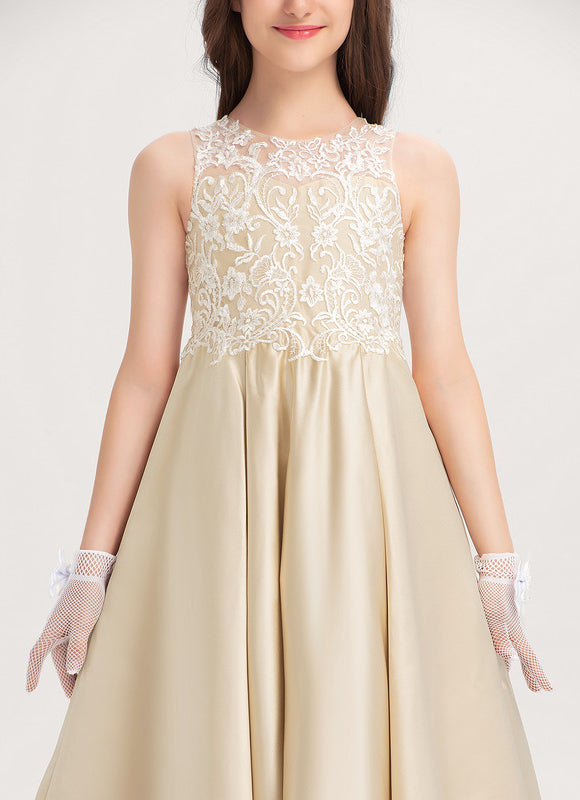Robe De Princesse Satin Beige Ornée - gallery 6