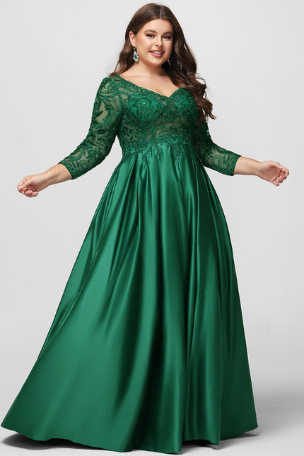 Robe De Princesse Satin Verte - gallery 9