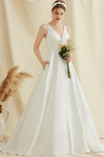 Robe De Princesse Satin Épurée