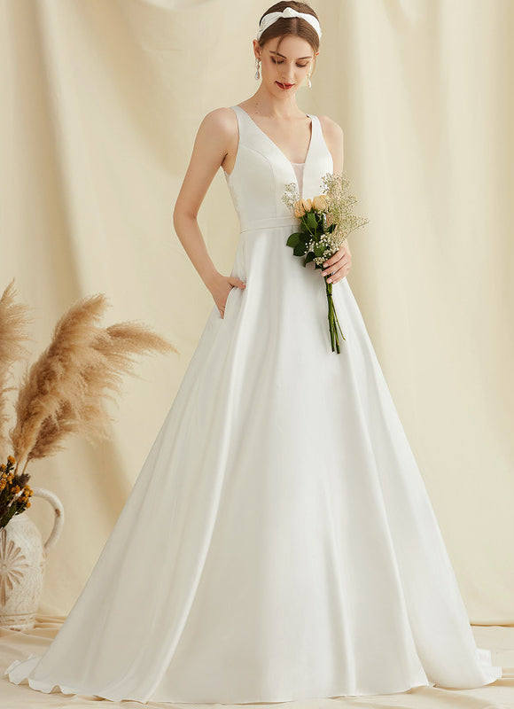Robe De Princesse Satin Épurée