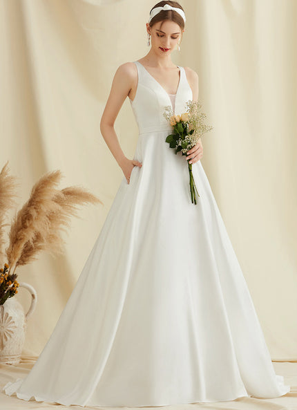 Robe De Princesse Satin Épurée